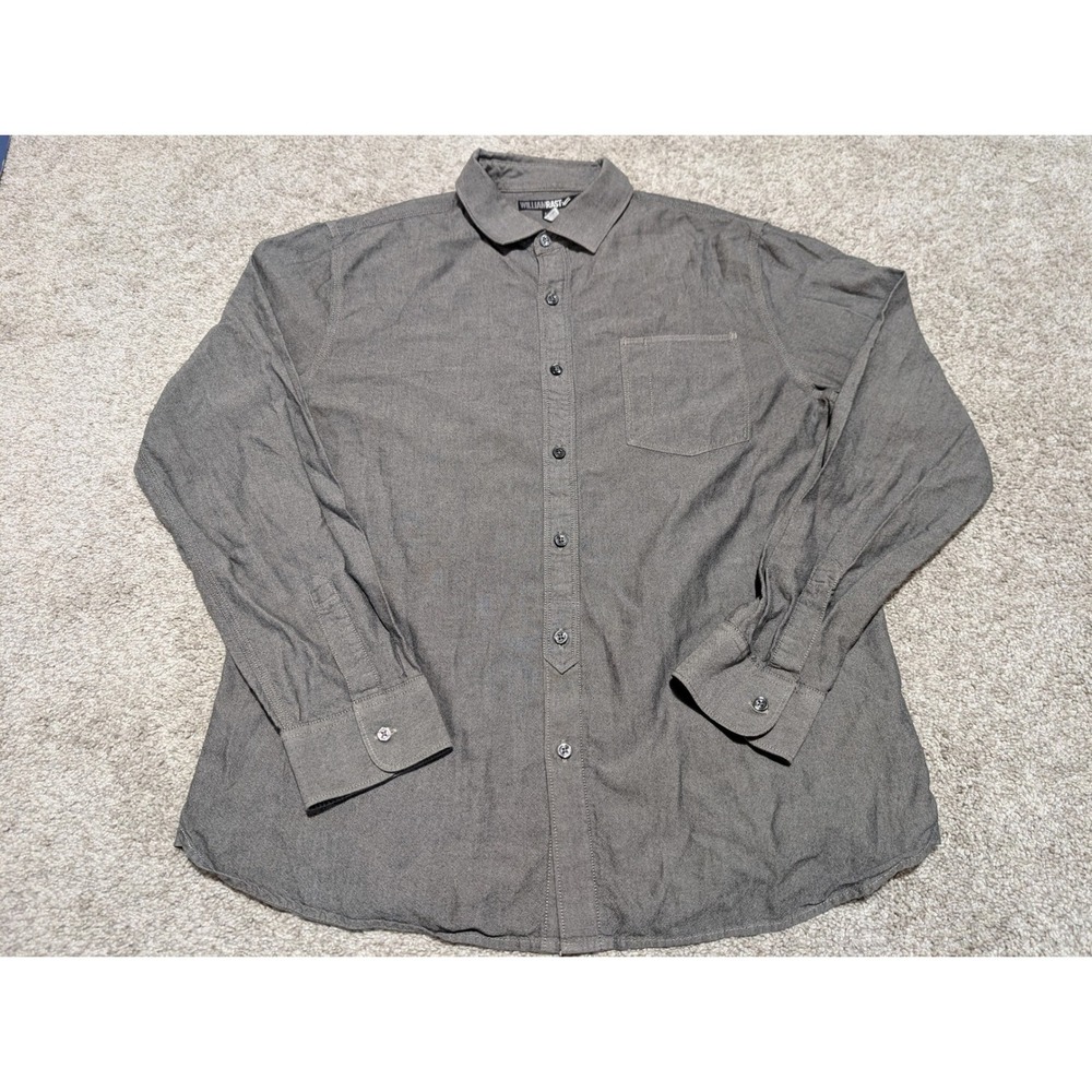 William Rast Button Down‎ Men XL Grey Long Sleeve Pocket Casual Business Shirt